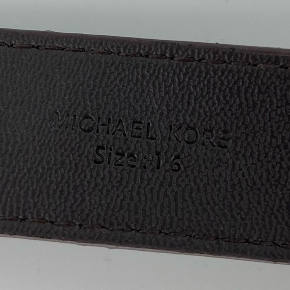 Michael Kors Dark Brown Faux Leather Belt, Silver Hardware, Waist 34”-38” - Picture 4 of 5